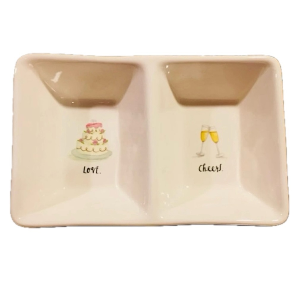 Rae Dunn Love Cheers Trinket Tray Dish NWT